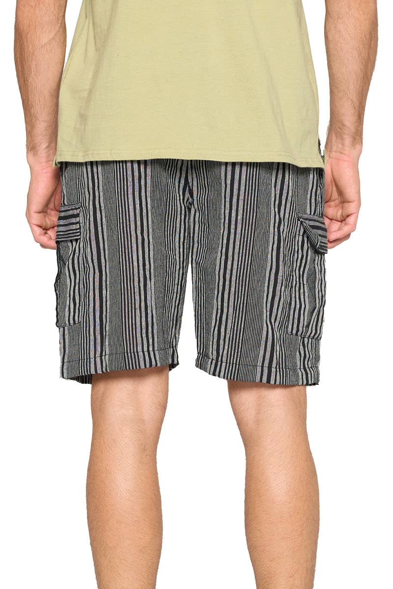 Men's Striped Shorts With Pockets boho clothing, festival outfit, hippie style apparel | Elevated Hippie