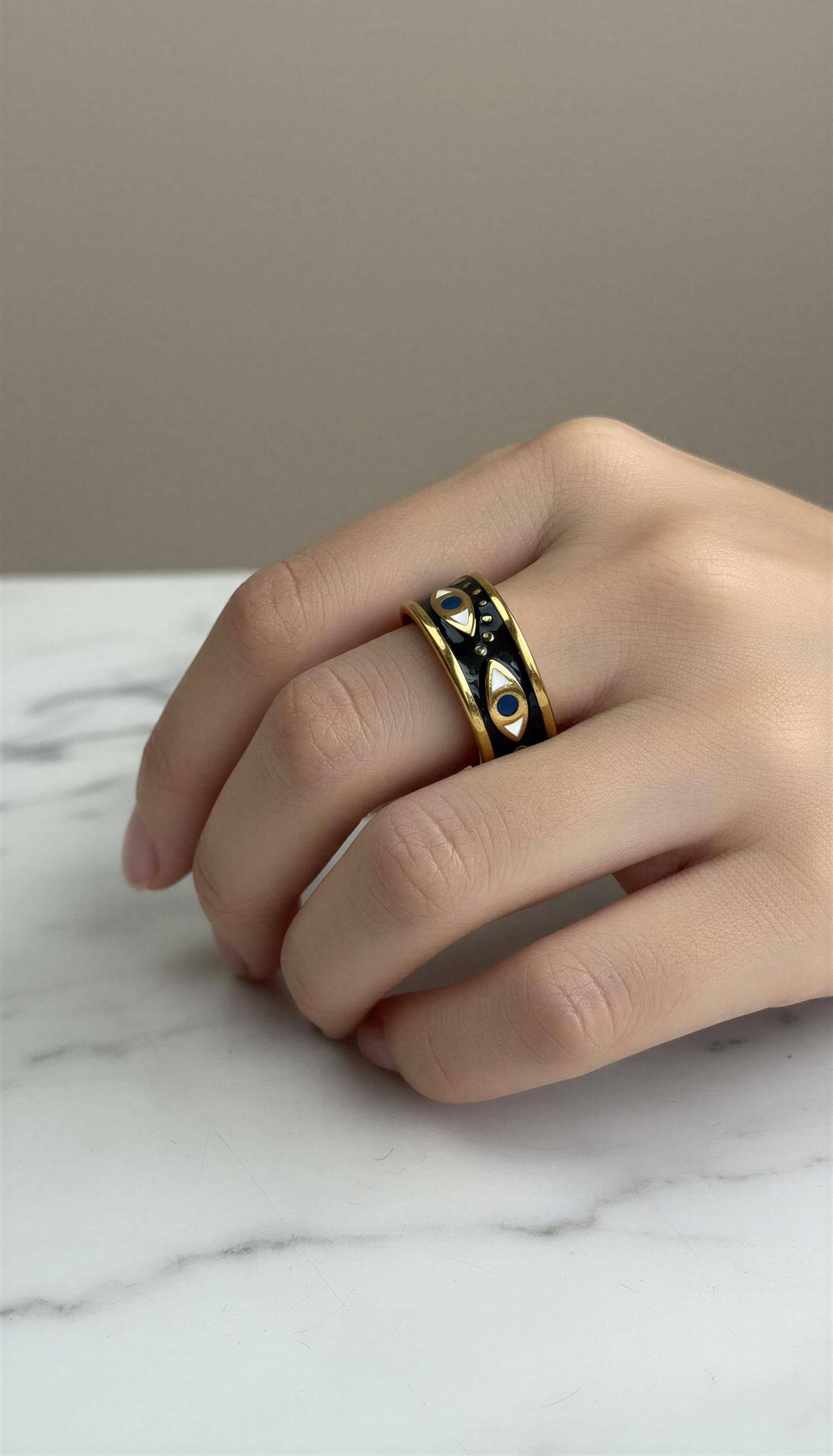 Midnight Oracle Adjustable Ring boho clothing, festival outfit, hippie style apparel | Elevated Hippie
