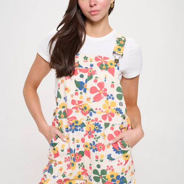 Boho Floral Cotton Overalls – Multicolor Print – 100% Cotton – Relaxed Fit - The Elevated Hippie