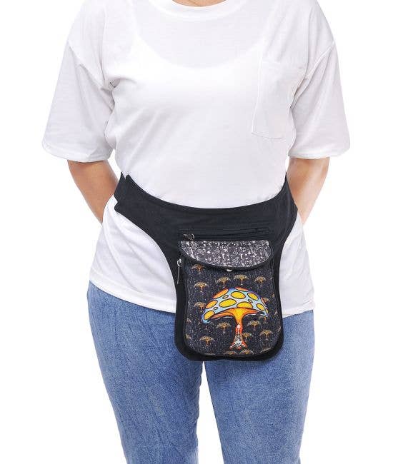 Mushroom Printed Fanny Pack boho clothing, festival outfit, hippie style apparel | Elevated Hippie