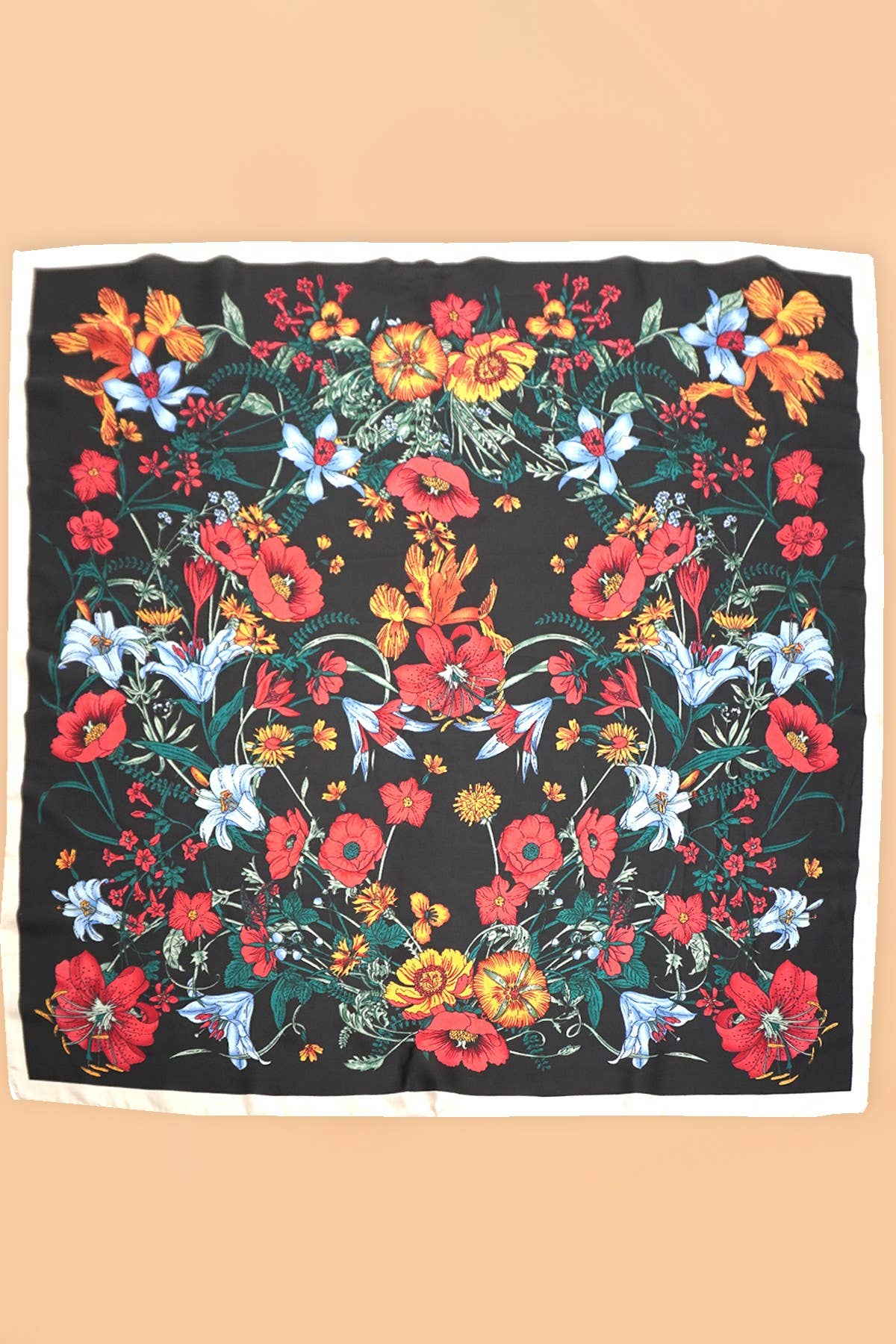 LARGE FLORAL PRINT BANDANA SCARF | 40SC651 boho clothing, festival outfit, hippie style apparel | Elevated Hippie