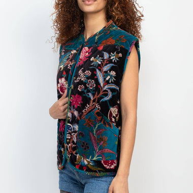 Quilted Velvet Snap Vest - The Elevated Hippie