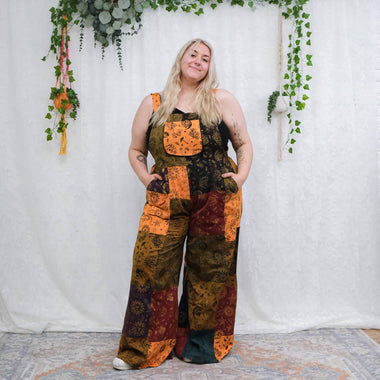 Patchwork Vibrant Wide Leg Cotton Jumpsuit - The Elevated Hippie