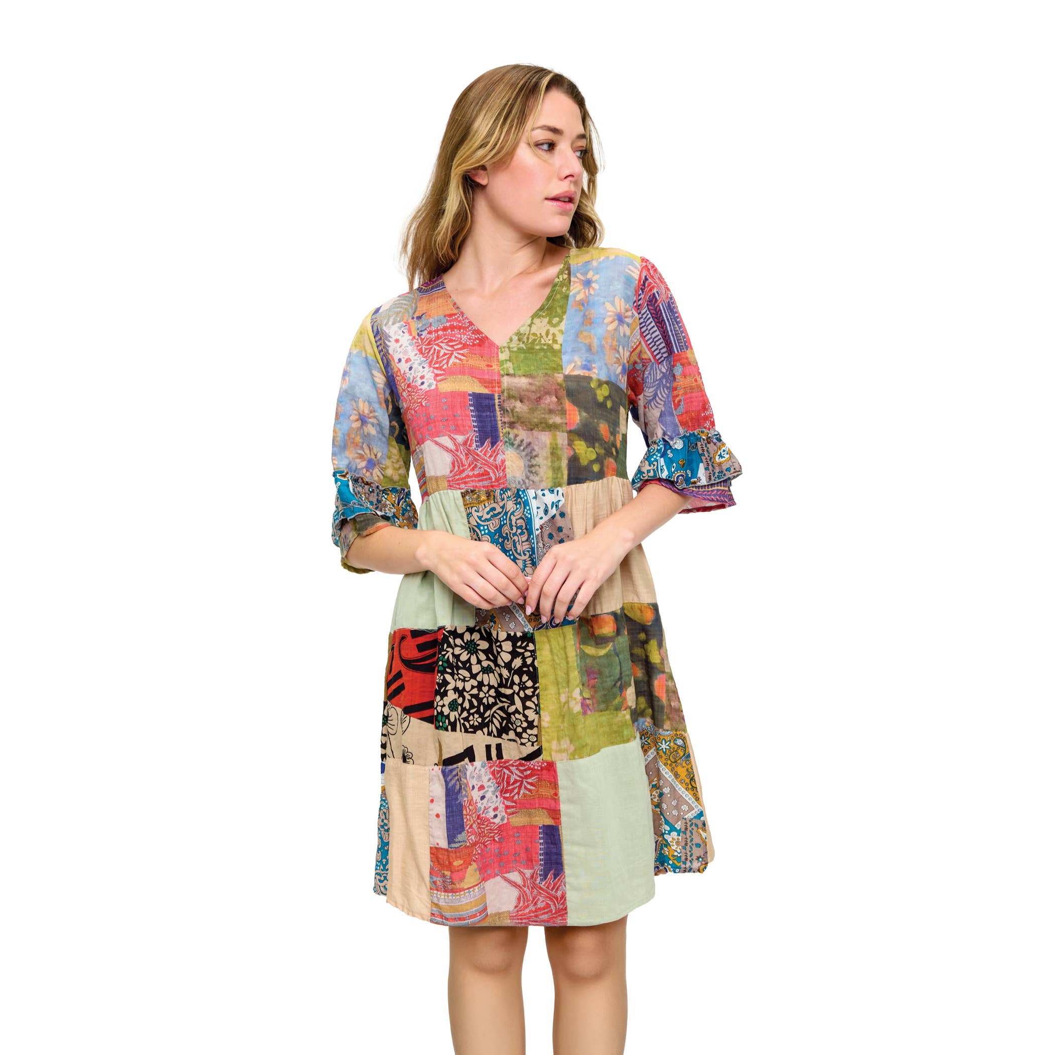 Bohemian Patchwork Dress boho clothing, festival outfit, hippie style apparel | Elevated Hippie