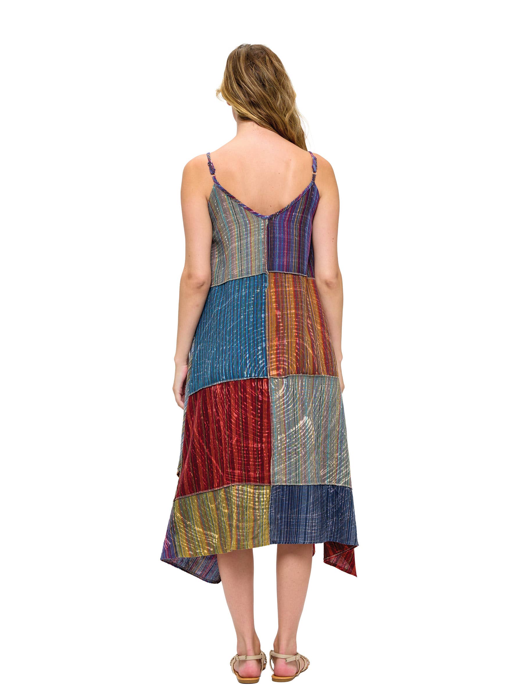 Gypsy Vintage Washed Patchwork Dress boho clothing, festival outfit, hippie style apparel | Elevated Hippie