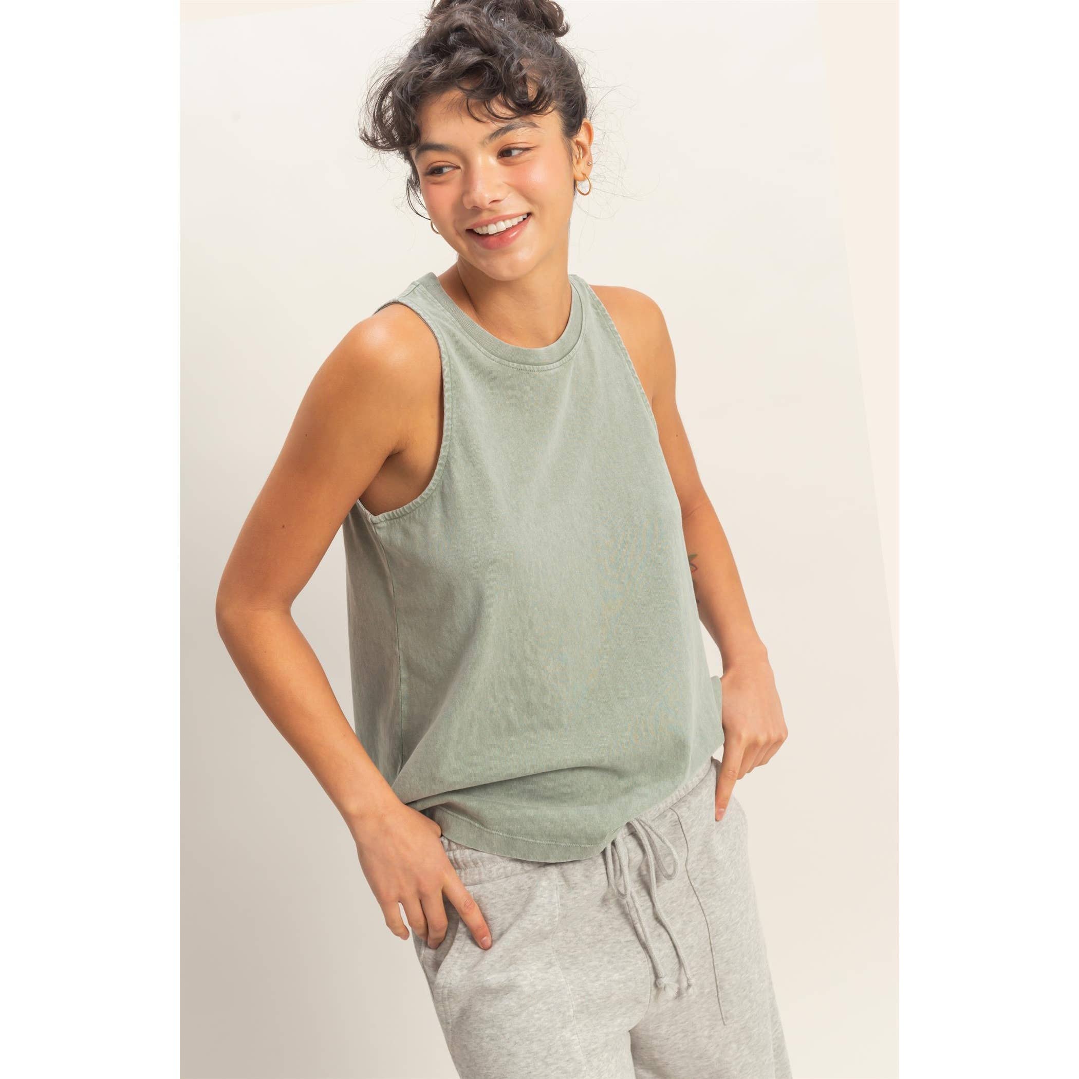 Mineral Washed Sleeveless Top boho clothing, festival outfit, hippie style apparel | Elevated Hippie
