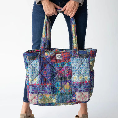 Natural Life Large Reversible Puffy Tote Bag