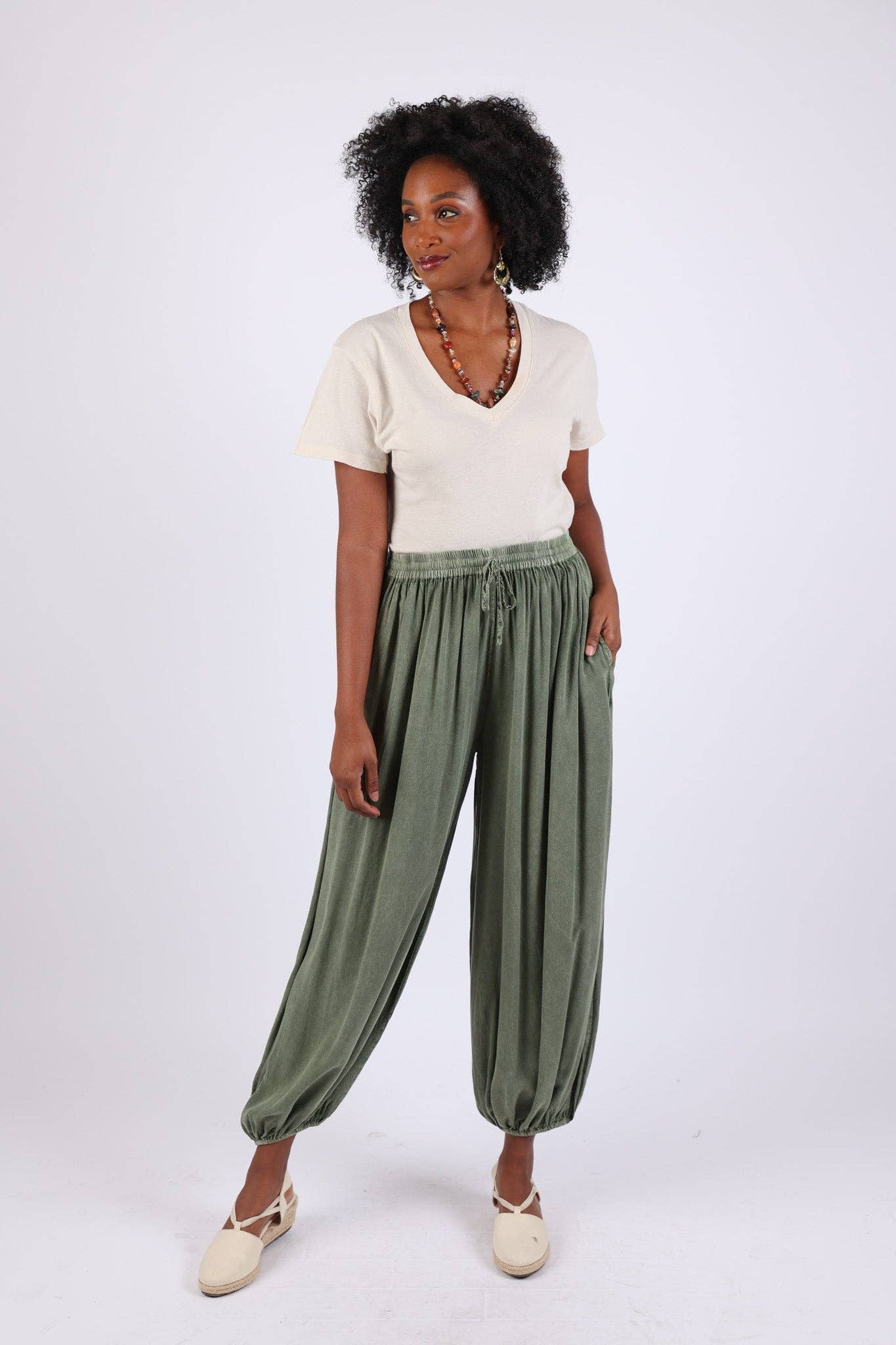 Stonewashed Harem Pants: Cuffed Hem (Fall Colors) boho clothing, festival outfit, hippie style apparel | Elevated Hippie