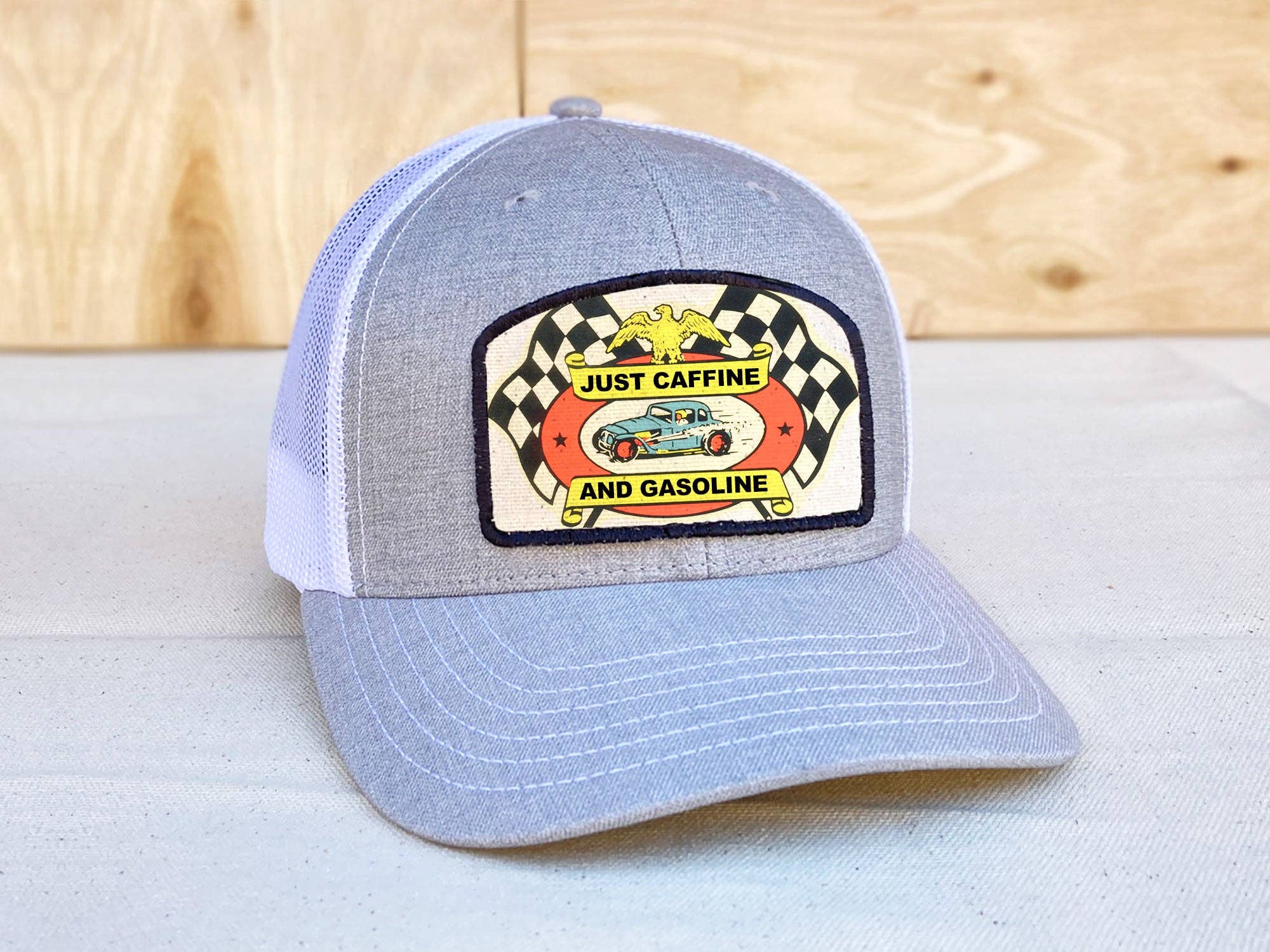 Caffiene & Gasoline - Archie Trucker Hat boho clothing, festival outfit, hippie style apparel | Elevated Hippie