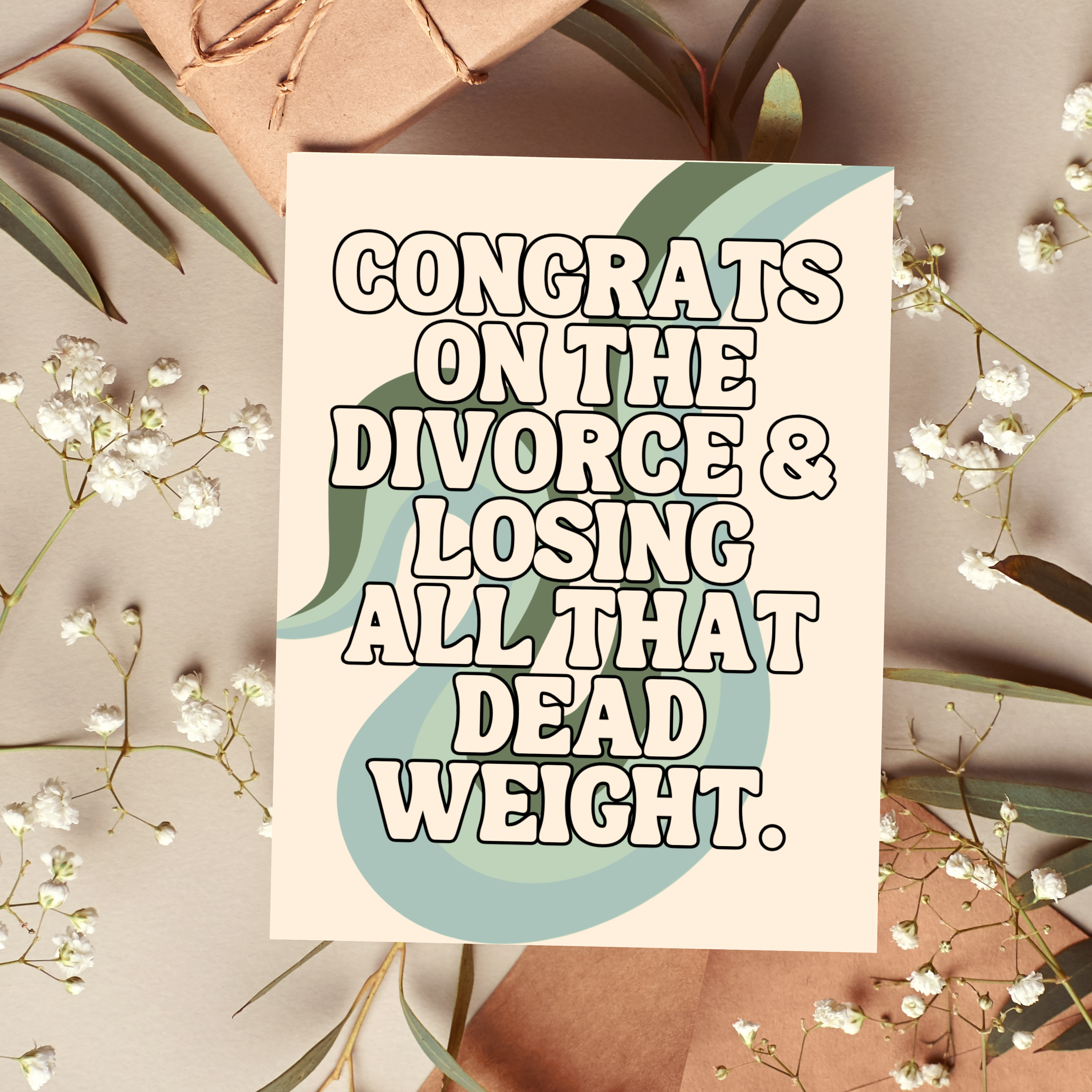 Congrats on the Divorce Break Up Congratulations Card Funny boho clothing, festival outfit, hippie style apparel | Elevated Hippie