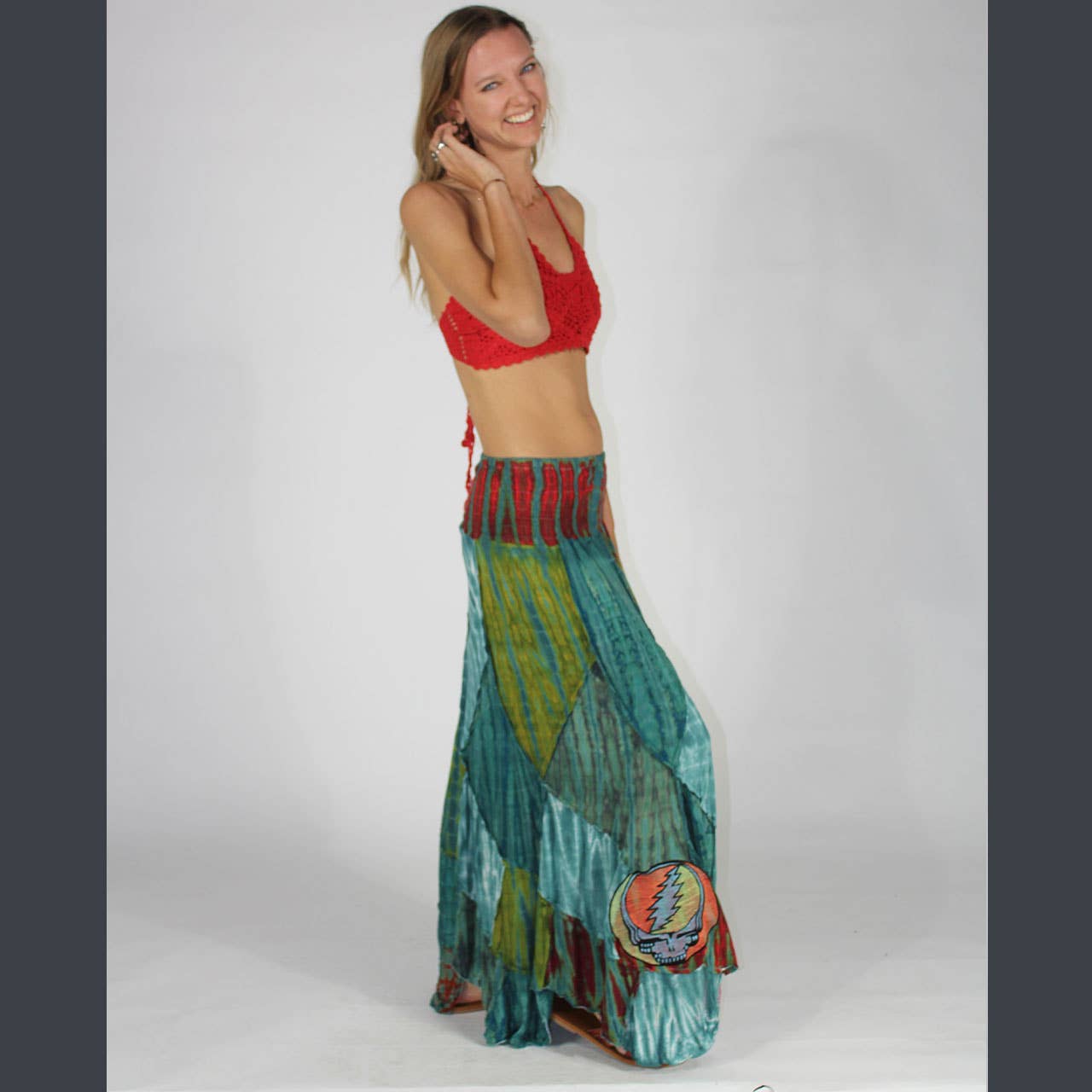 Psychedelic Stitch Maxi Skirt boho clothing, festival outfit, hippie style apparel | Elevated Hippie