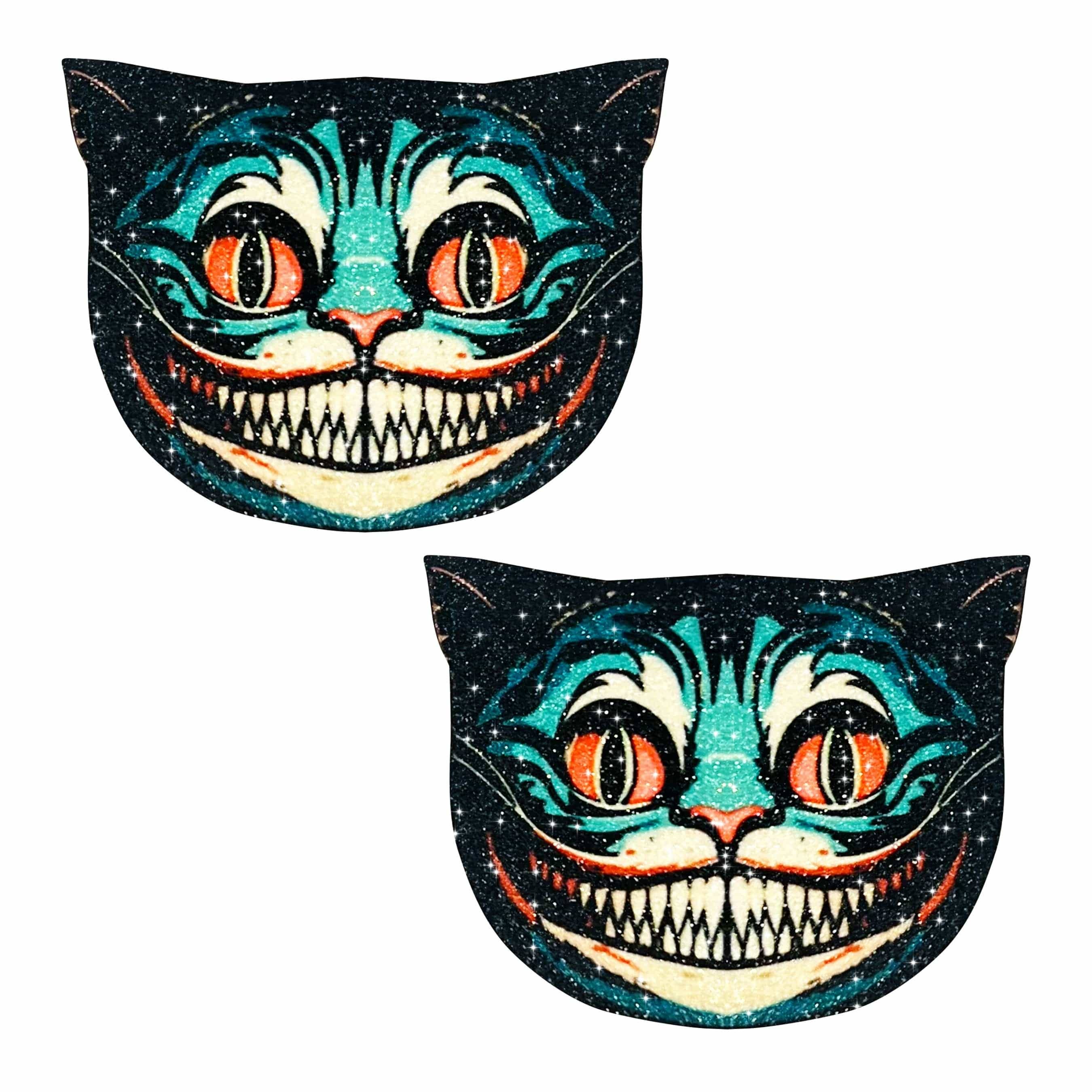 Alice Down the Rabbit Hole Cheshire Cat Glitter Nipple Cover Pasties boho clothing, festival outfit, hippie style apparel | Elevated Hippie