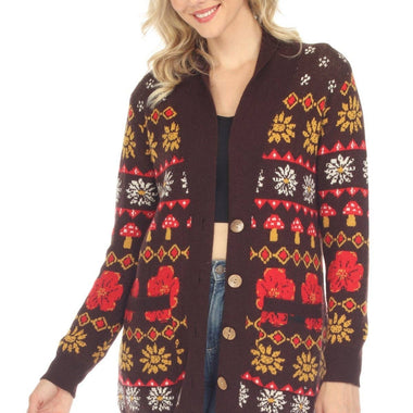 Fair Isle Mushroom Cardigan - The Elevated Hippie