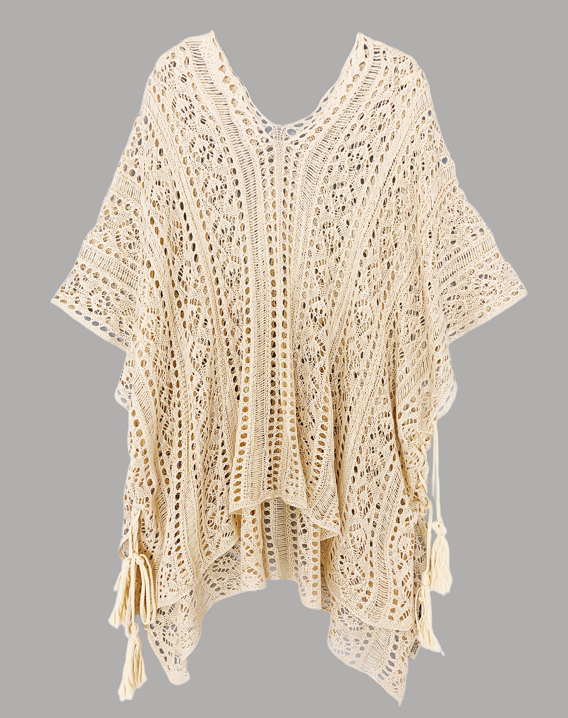 Tassel Detailed Crochet Tunic Cover Up – Boho Beach Kaftan boho clothing, festival outfit, hippie style apparel | Elevated Hippie