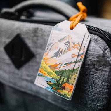 Abstract Mountains - Leather Luggage Tag - The Elevated Hippie