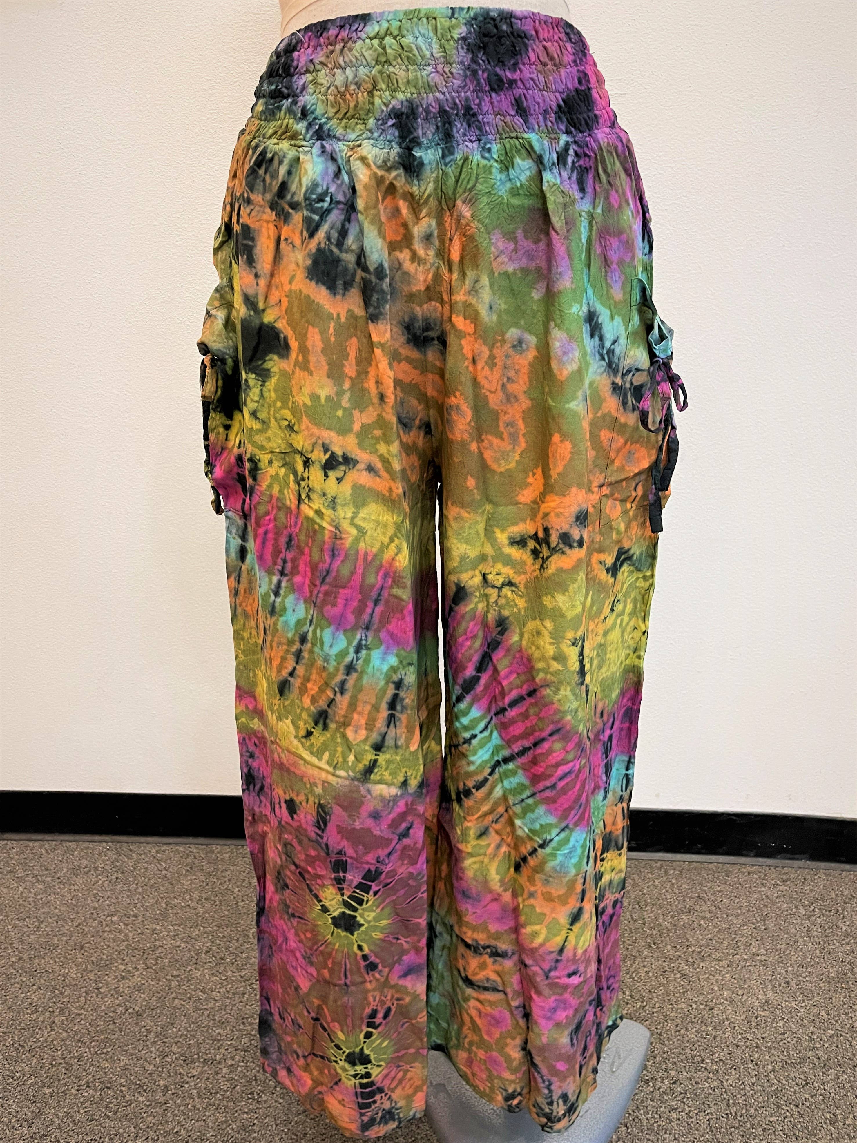 Tie-Dye Pants (KT-1422) boho clothing, festival outfit, hippie style apparel | Elevated Hippie