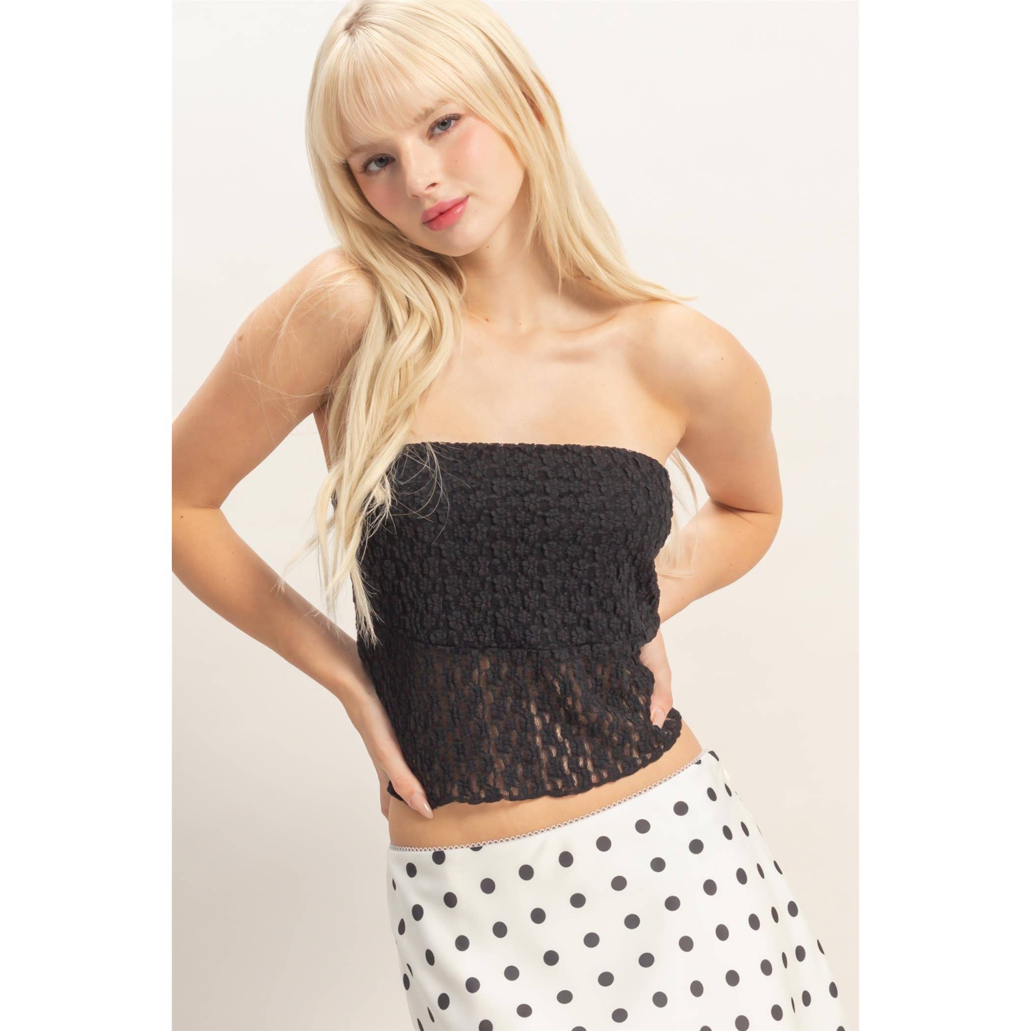 HYFVE - Strapless Lace Top With Elastic boho clothing, festival outfit, hippie style apparel | Elevated Hippie