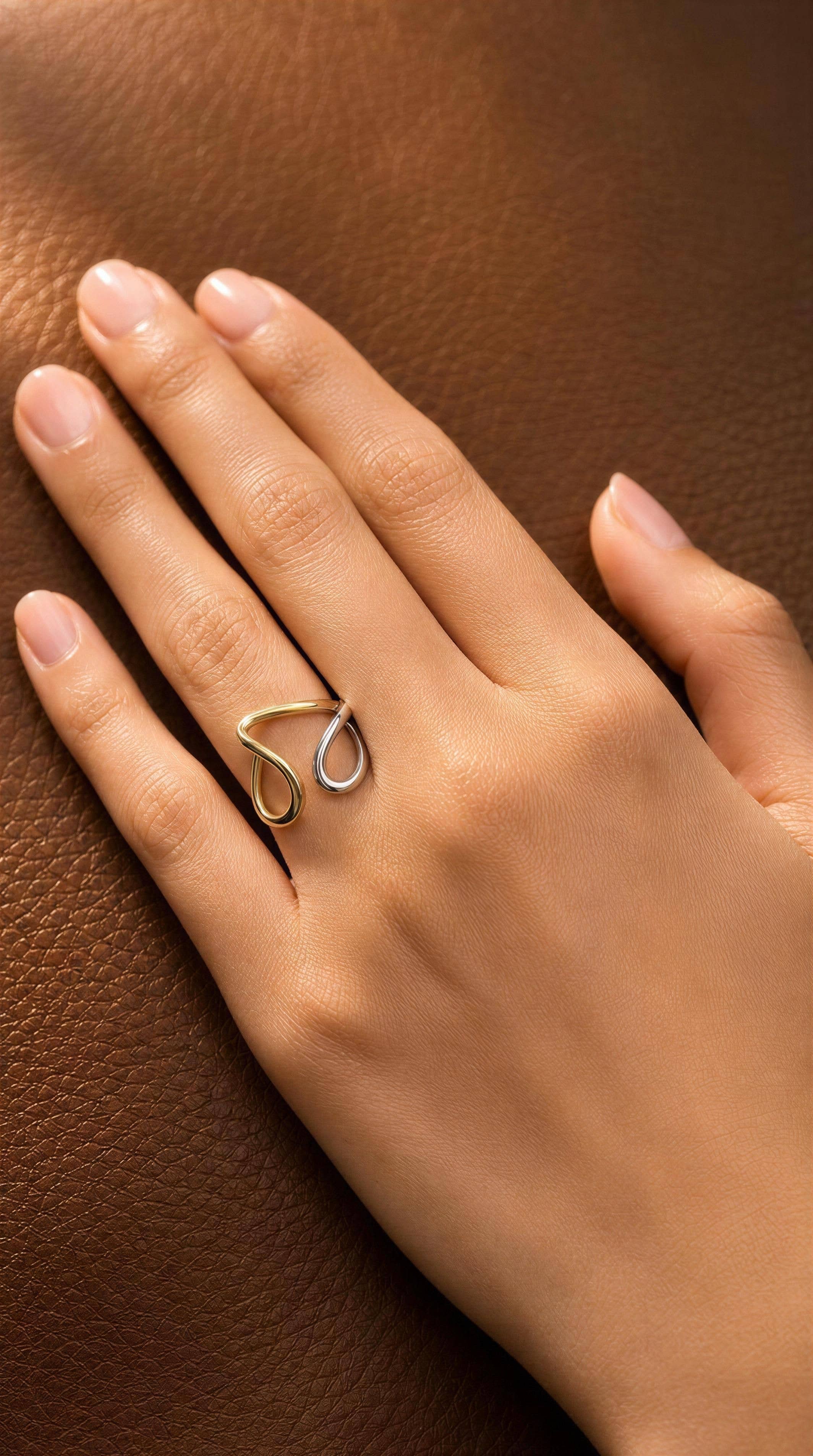 Luma Mixed Metal Adjustable Ring boho clothing, festival outfit, hippie style apparel | Elevated Hippie