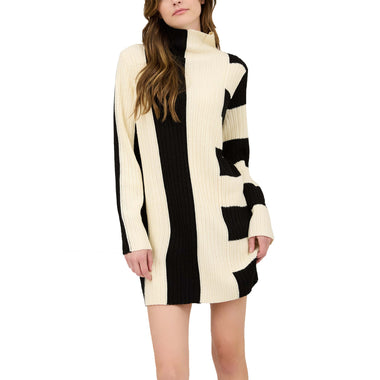 TWO TONE STRIPED MINI DRESS - The Elevated Hippie