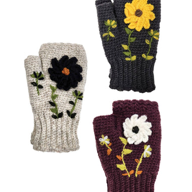 Handmade Crochet Fingerless Floral Gloves - The Elevated Hippie