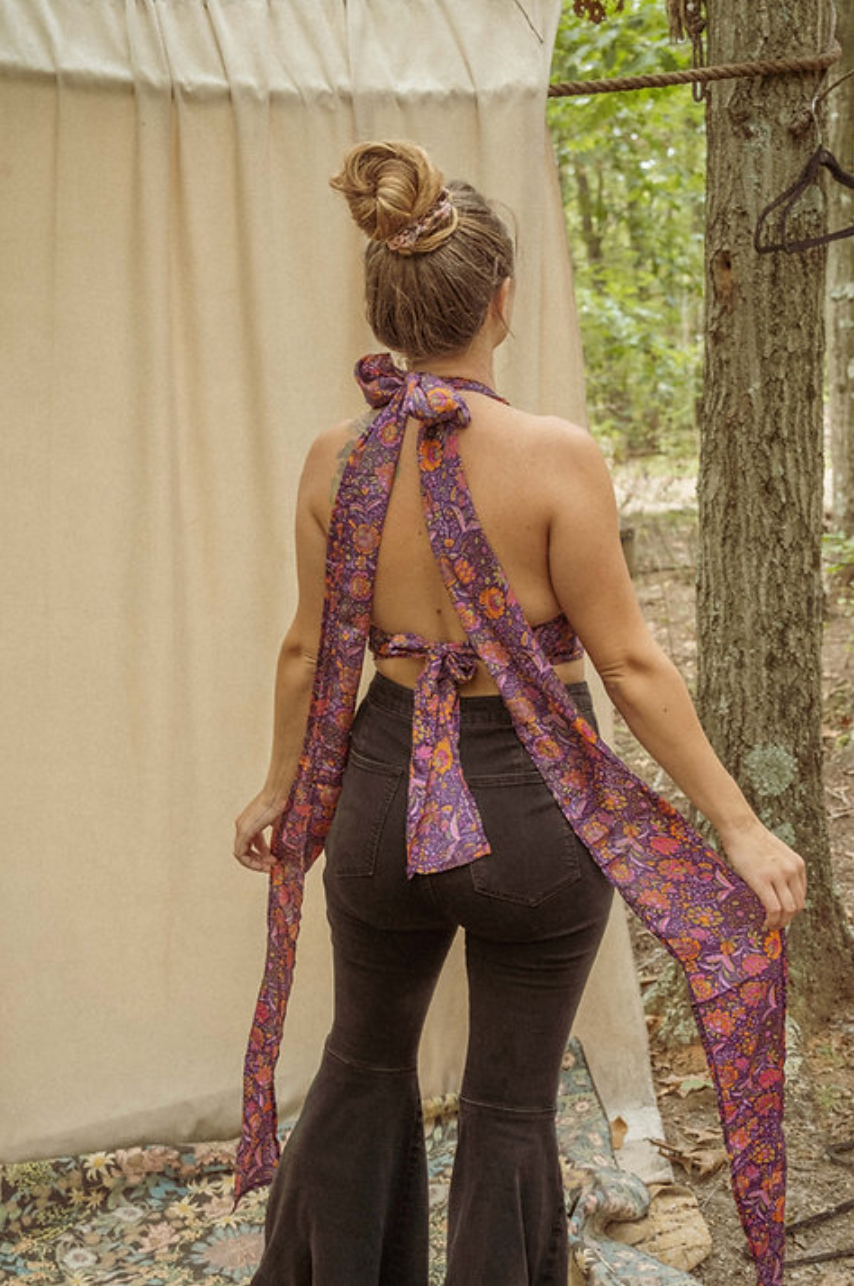 Multi-way Hippie Boho Wrap Halter Tie Top boho clothing, festival outfit, hippie style apparel | Elevated Hippie