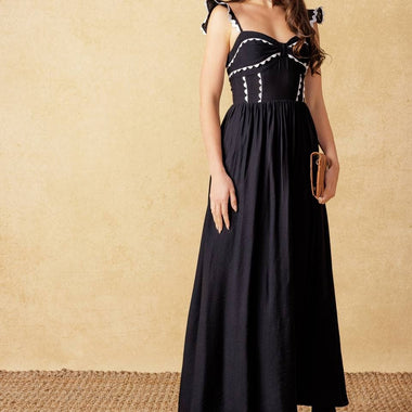 Sweetheart Ric Rac Ruffle Midi Dress - The Elevated Hippie