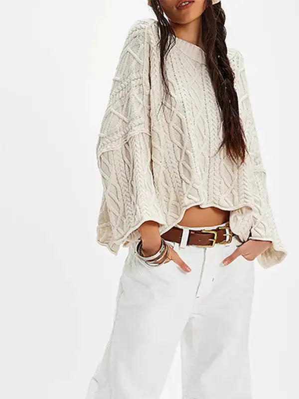 Bell Sleeve Daydream Cable Knit Sweater boho clothing, festival outfit, hippie style apparel | Elevated Hippie
