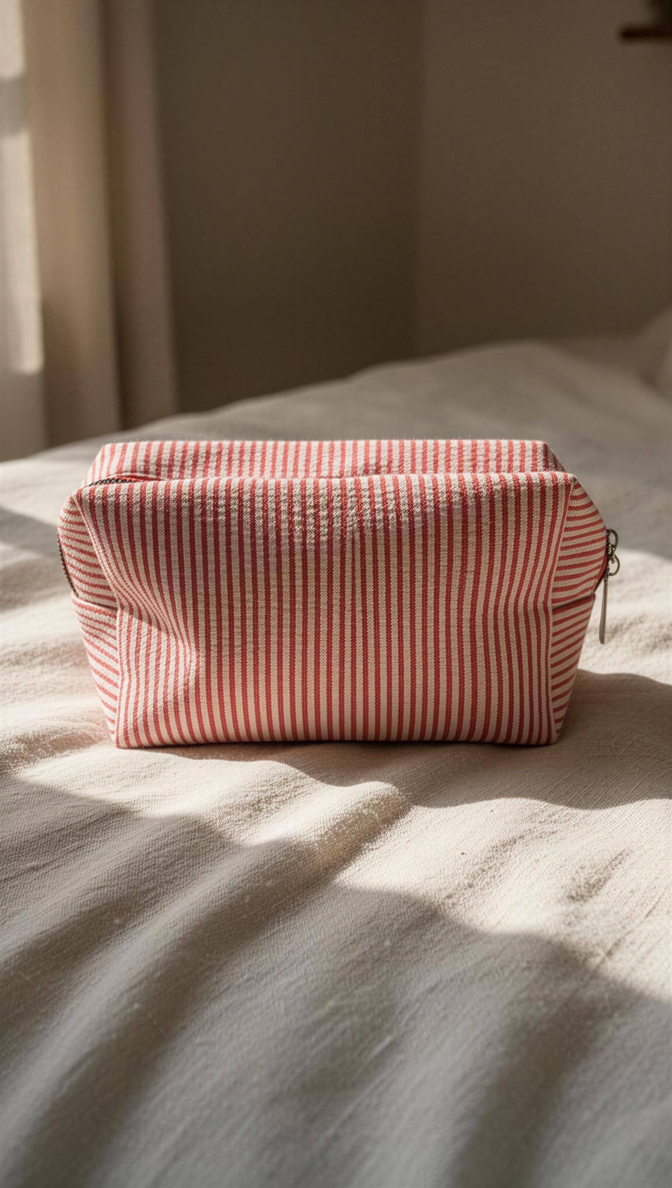 Large Capacity Seersucker Makeup Bag – Polyester Cotton Cosm boho clothing, festival outfit, hippie style apparel | Elevated Hippie