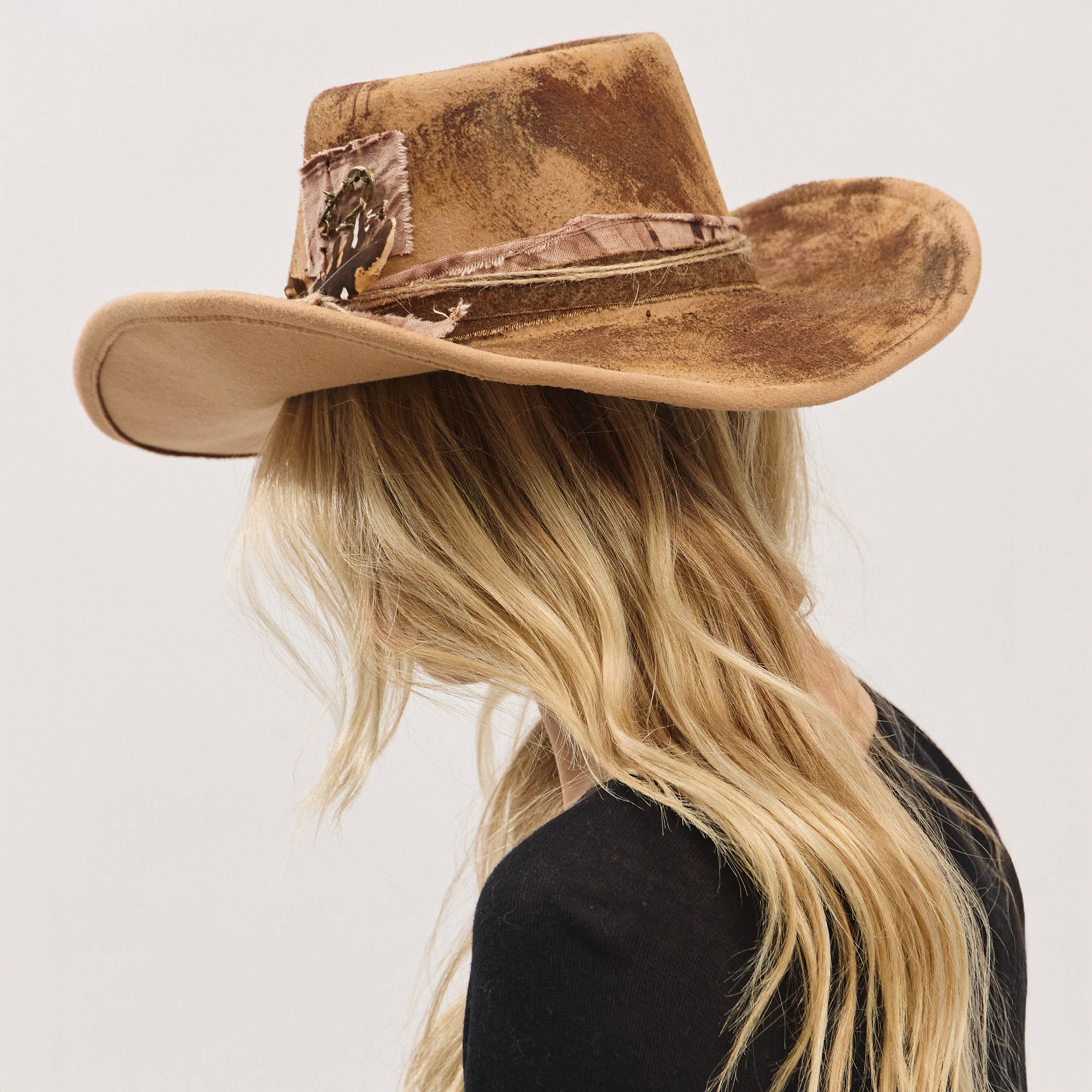 Rustic Cowgirl Feather and Band Fedora Hat boho clothing, festival outfit, hippie style apparel | Elevated Hippie