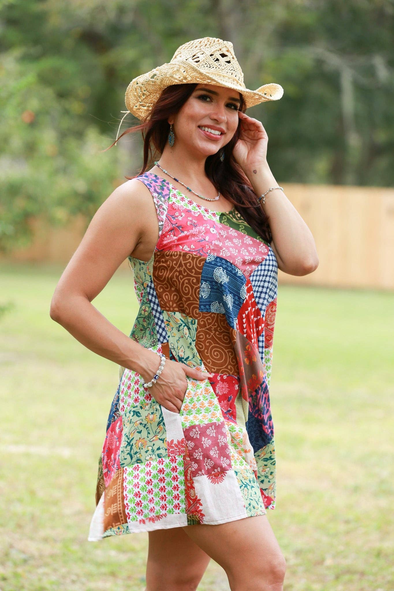 Free Spirit Hippie Patchwork Dress boho clothing, festival outfit, hippie style apparel | Elevated Hippie