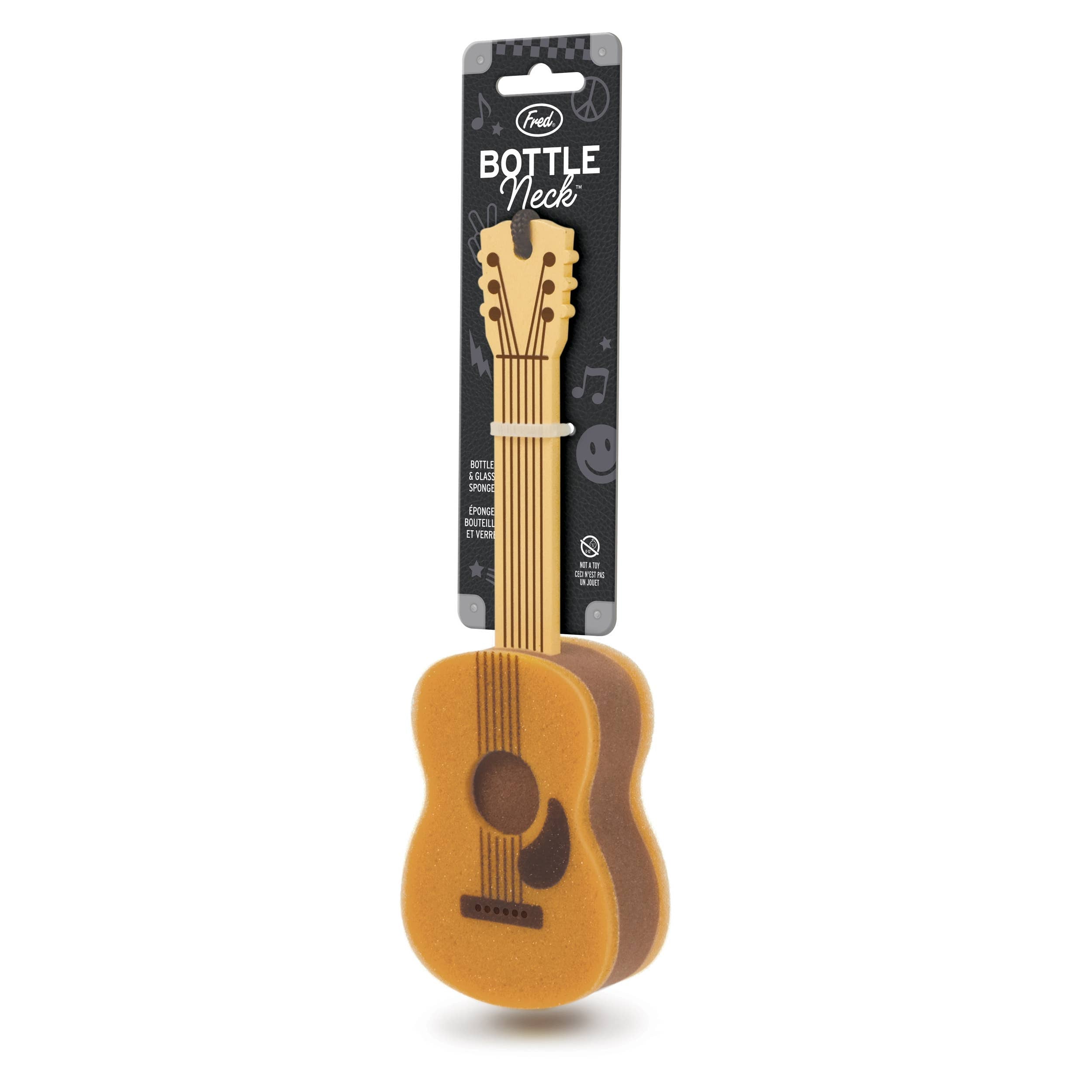 Fred & Friends Bottle Neck Guitar Bottle Brush Sponge boho clothing, festival outfit, hippie style apparel | Elevated Hippie