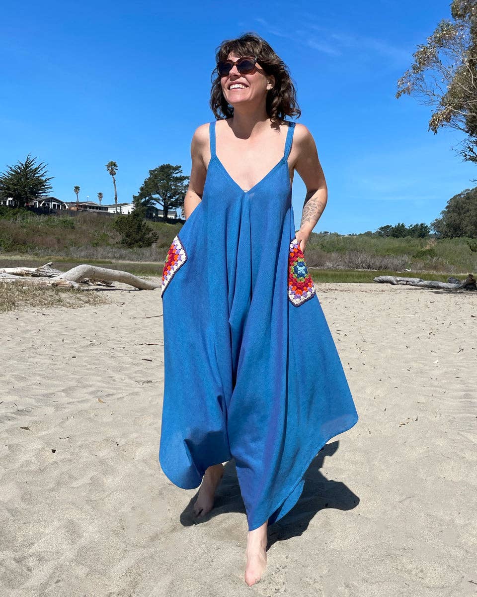 Granny Square Jumpsuit boho clothing, festival outfit, hippie style apparel | Elevated Hippie