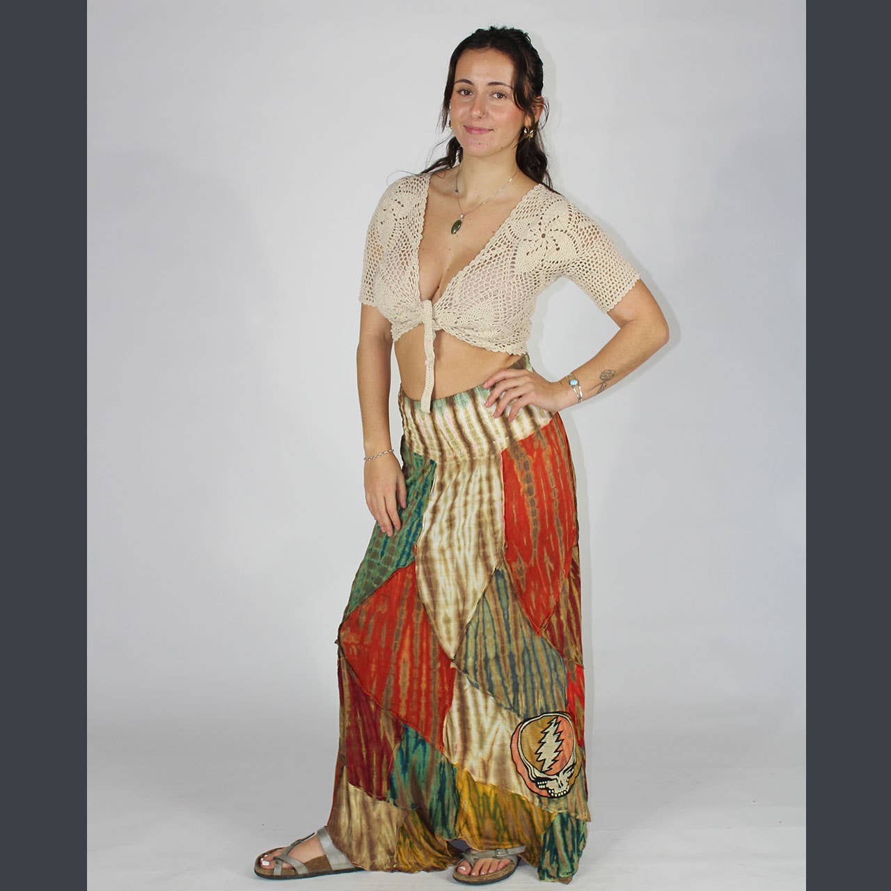 Psychedelic Stitch Maxi Skirt boho clothing, festival outfit, hippie style apparel | Elevated Hippie