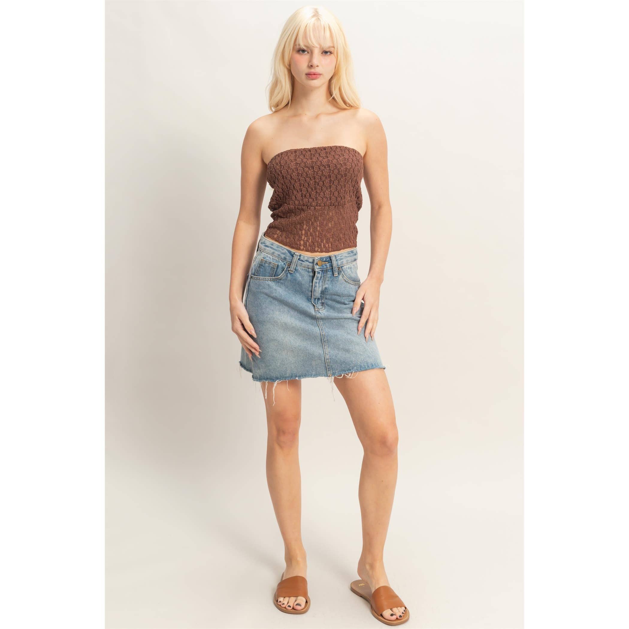 HYFVE - Strapless Lace Top With Elastic boho clothing, festival outfit, hippie style apparel | Elevated Hippie
