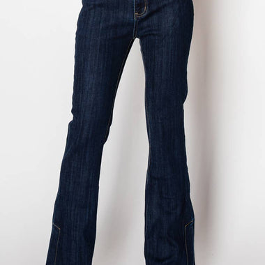 Flare leg cut dark denim jeans