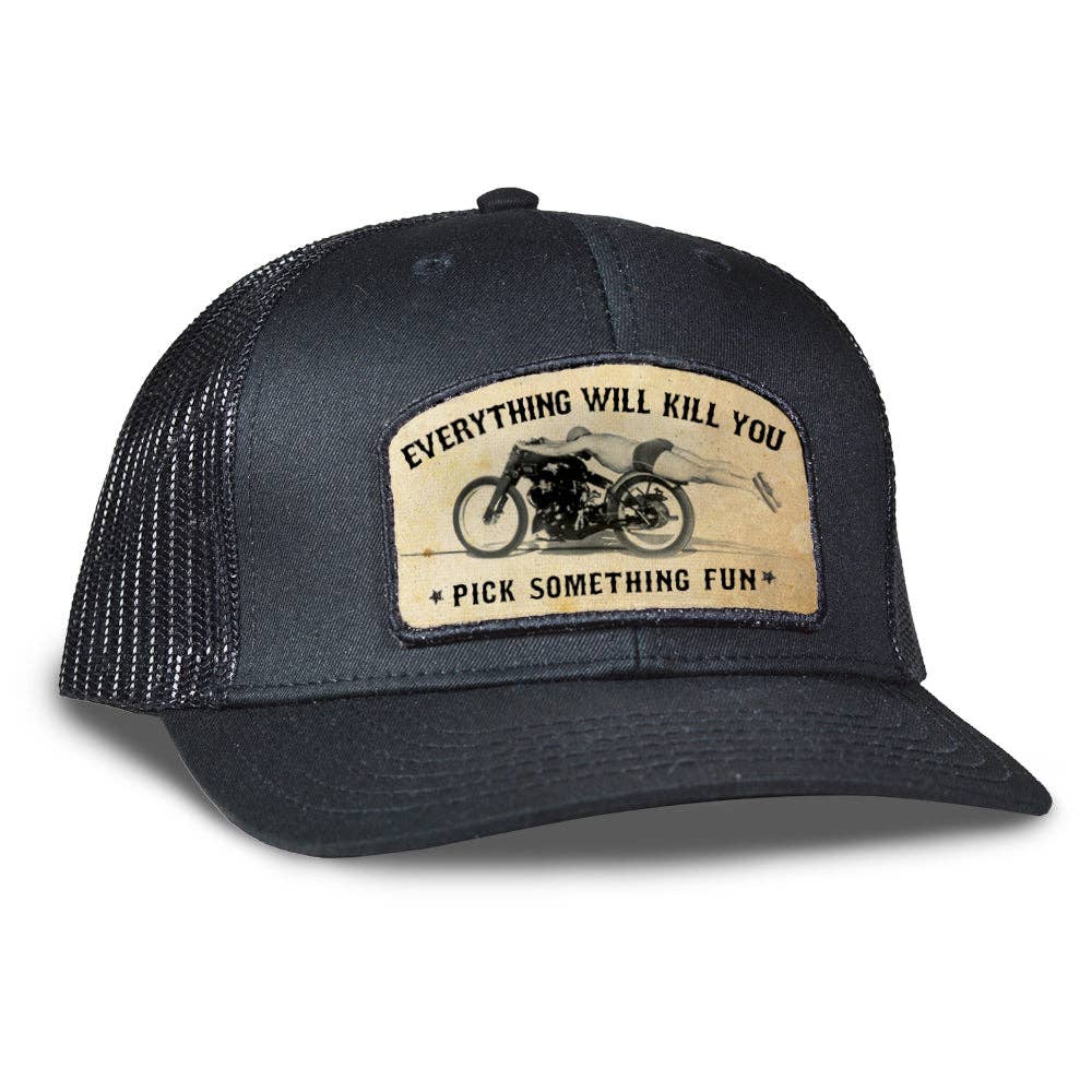 Flying Motorcycle - Archie Trucker Hat boho clothing, festival outfit, hippie style apparel | Elevated Hippie