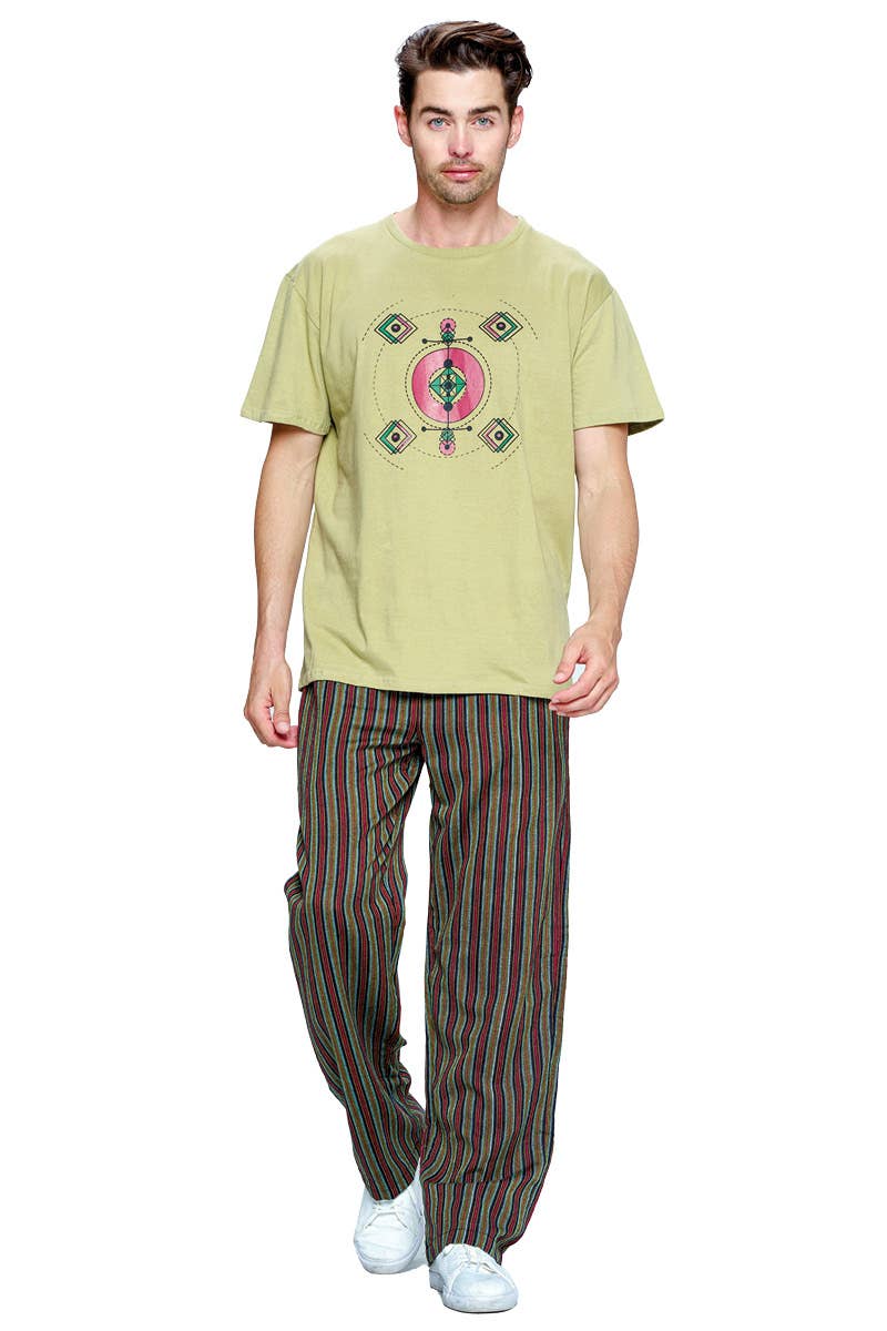 Striped Men's Pants boho clothing, festival outfit, hippie style apparel | Elevated Hippie