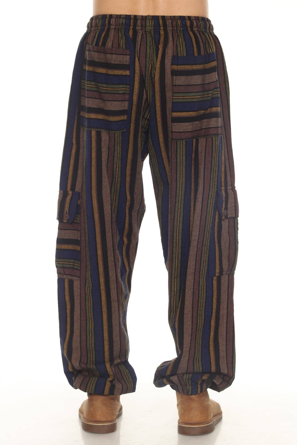 Men’s Patchwork Stripe Cotton Joggers – Boho Festival Pants boho clothing, festival outfit, hippie style apparel | Elevated Hippie