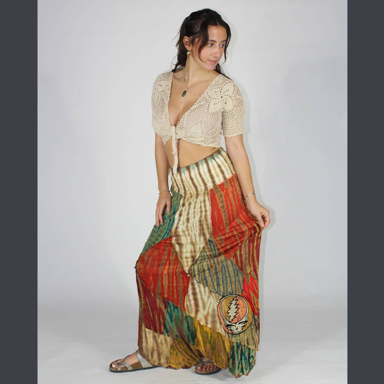 Psychedelic Stitch Maxi Skirt boho clothing, festival outfit, hippie style apparel | Elevated Hippie