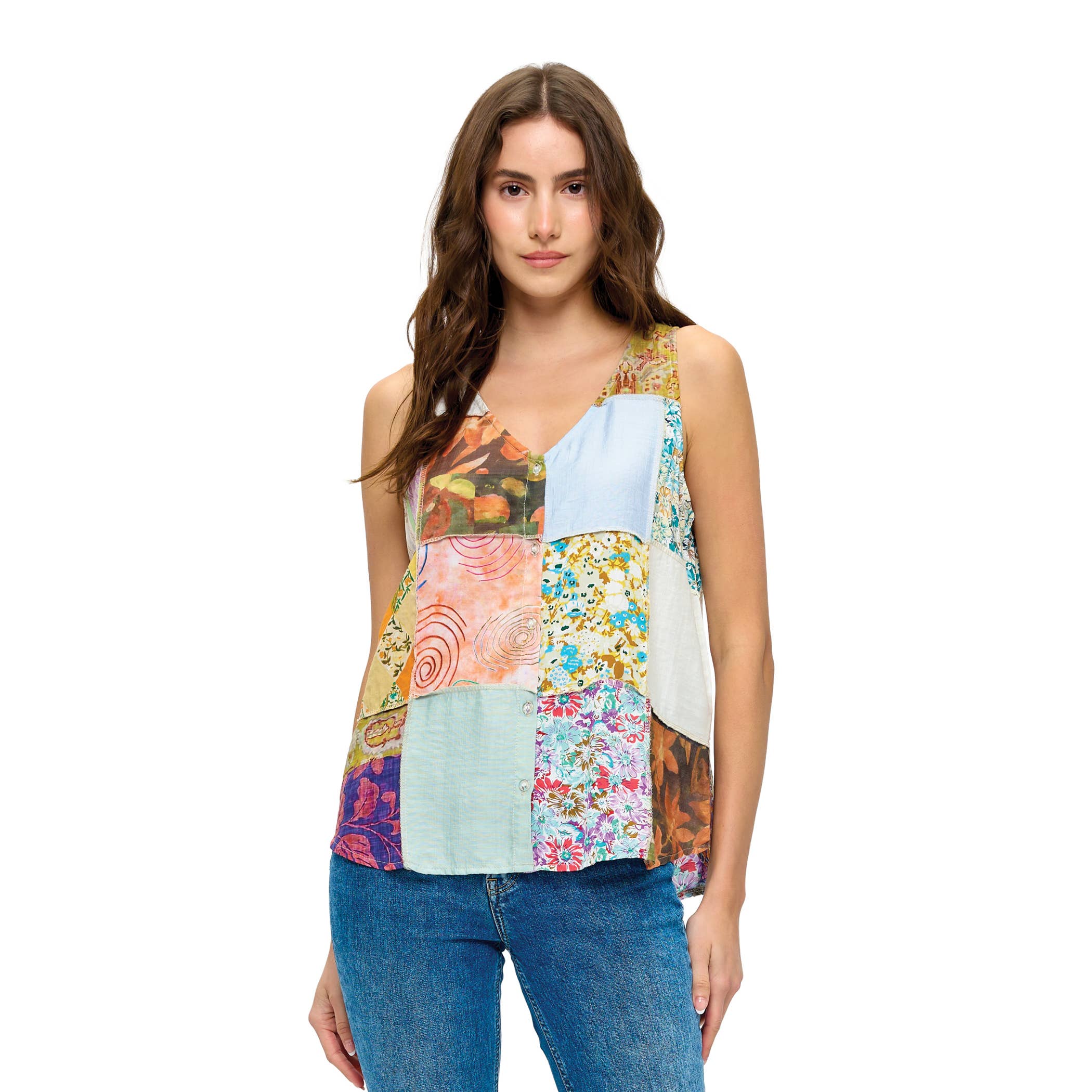 Boho Floral Patchwork Top boho clothing, festival outfit, hippie style apparel | Elevated Hippie