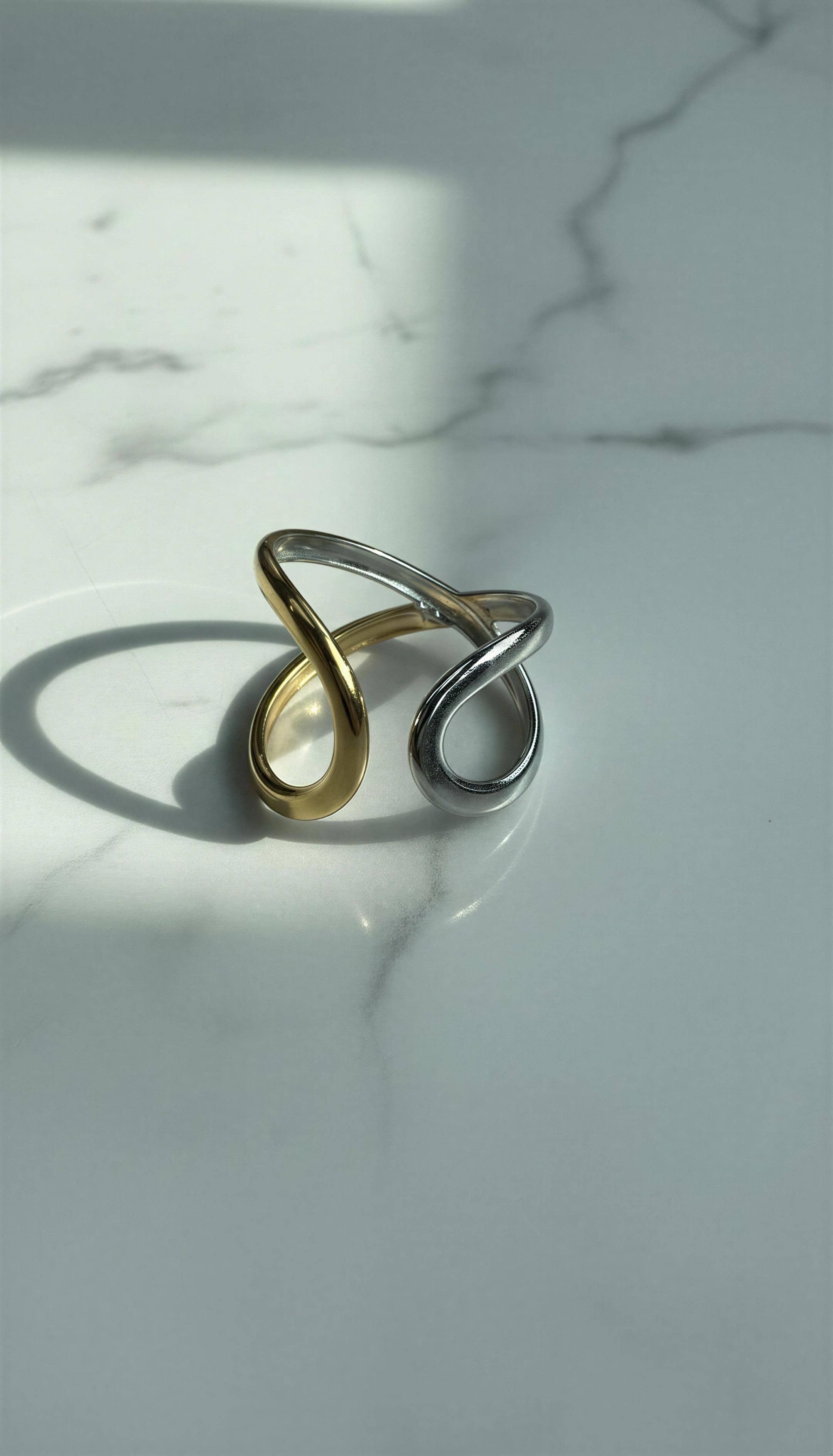 Luma Mixed Metal Adjustable Ring boho clothing, festival outfit, hippie style apparel | Elevated Hippie