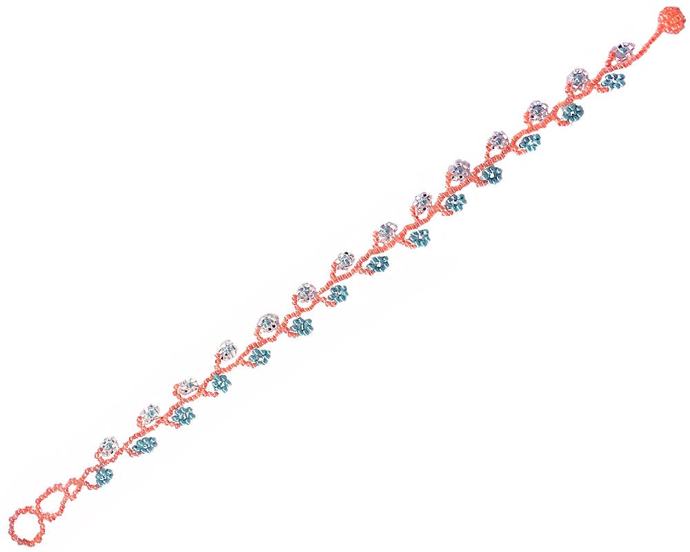 Guatemalan Flower Vine Seed Bead Strand Anklet boho clothing, festival outfit, hippie style apparel | Elevated Hippie