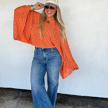 PREORDER- FALL COLORS FREE SPIRIT BELL SLEEVE TOP - The Elevated Hippie