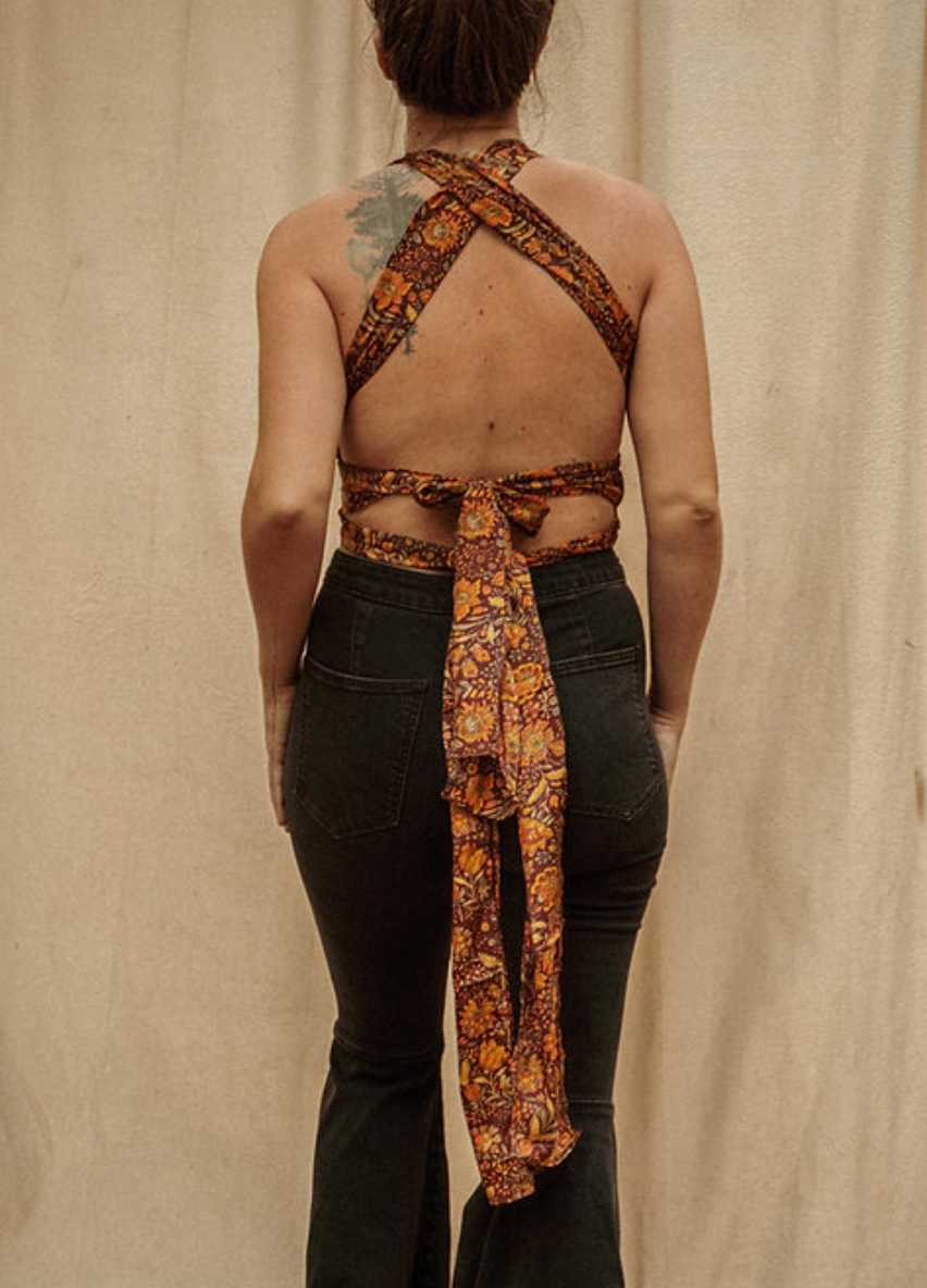 Multi-way Hippie Boho Wrap Halter Tie Top boho clothing, festival outfit, hippie style apparel | Elevated Hippie