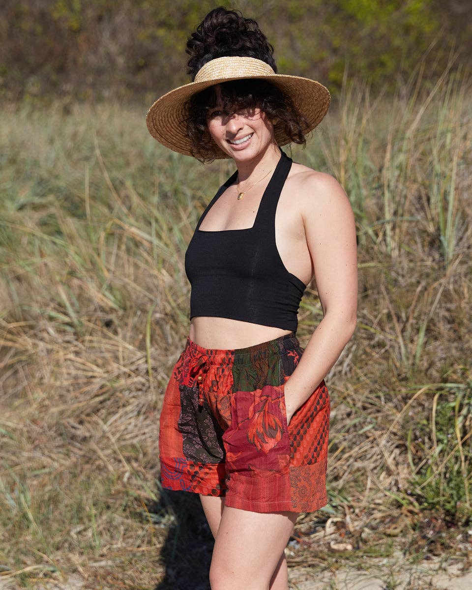 Patchwork Shorts boho clothing, festival outfit, hippie style apparel | Elevated Hippie