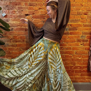 Boho Hand Dyed Palazzo Pants 🌿 Flowy Tie Dye Trousers | Adjustable Waist | Bodhi Style - The Elevated Hippie