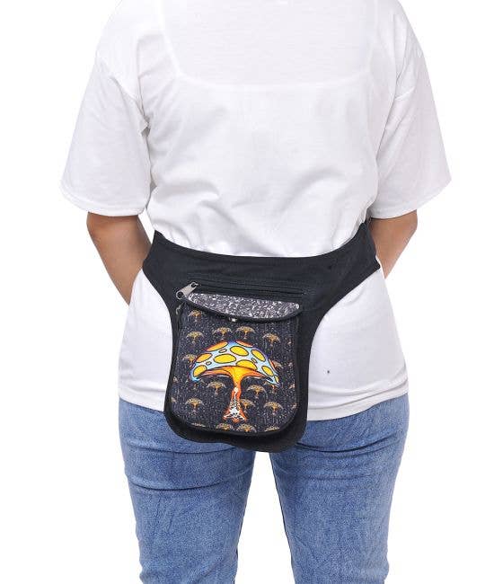 Mushroom Printed Fanny Pack boho clothing, festival outfit, hippie style apparel | Elevated Hippie
