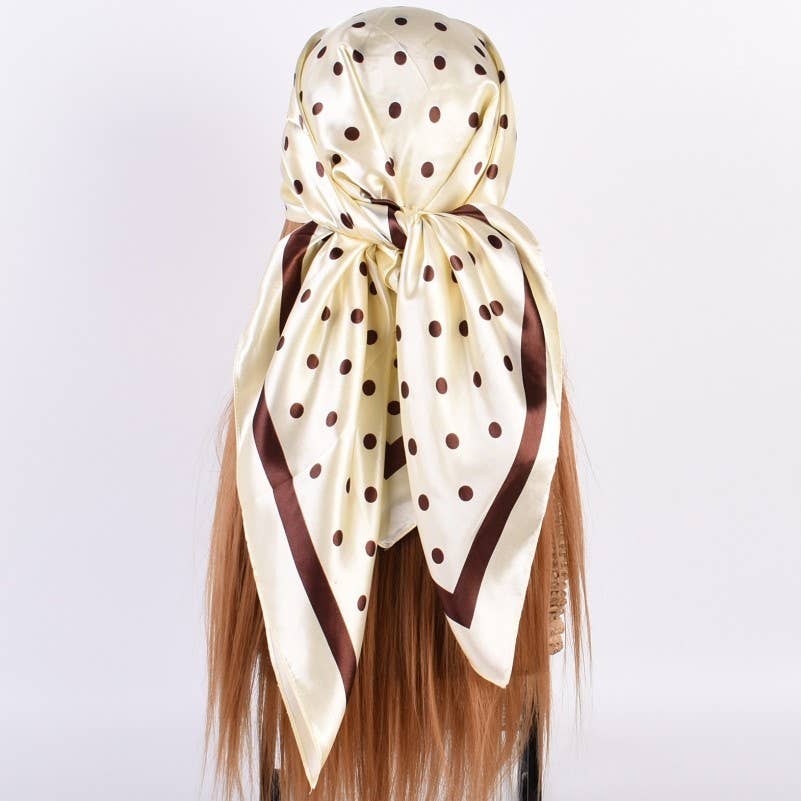 LARGE POLKA DOT PRINT BANDANA SCARF | 40SC694 boho clothing, festival outfit, hippie style apparel | Elevated Hippie