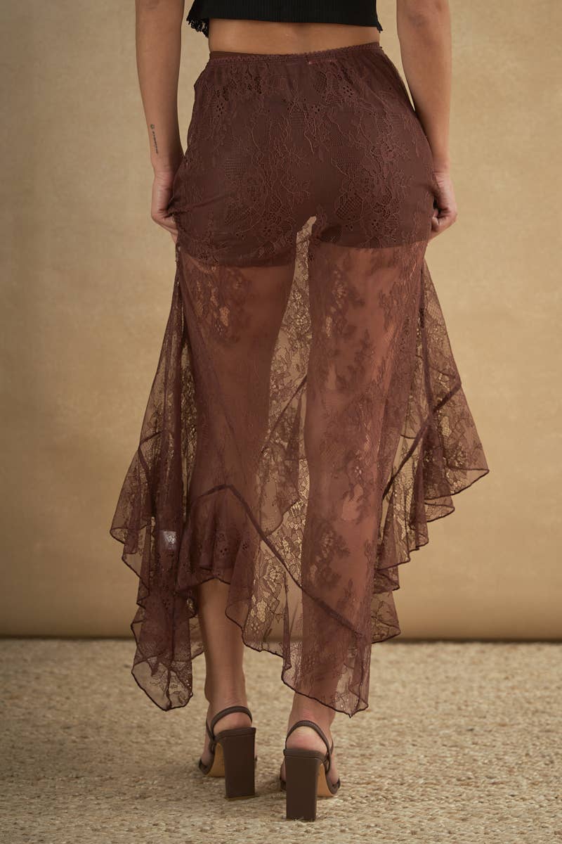 6809-ASYMMETRIC RUFFLE SKIRT boho clothing, festival outfit, hippie style apparel | Elevated Hippie