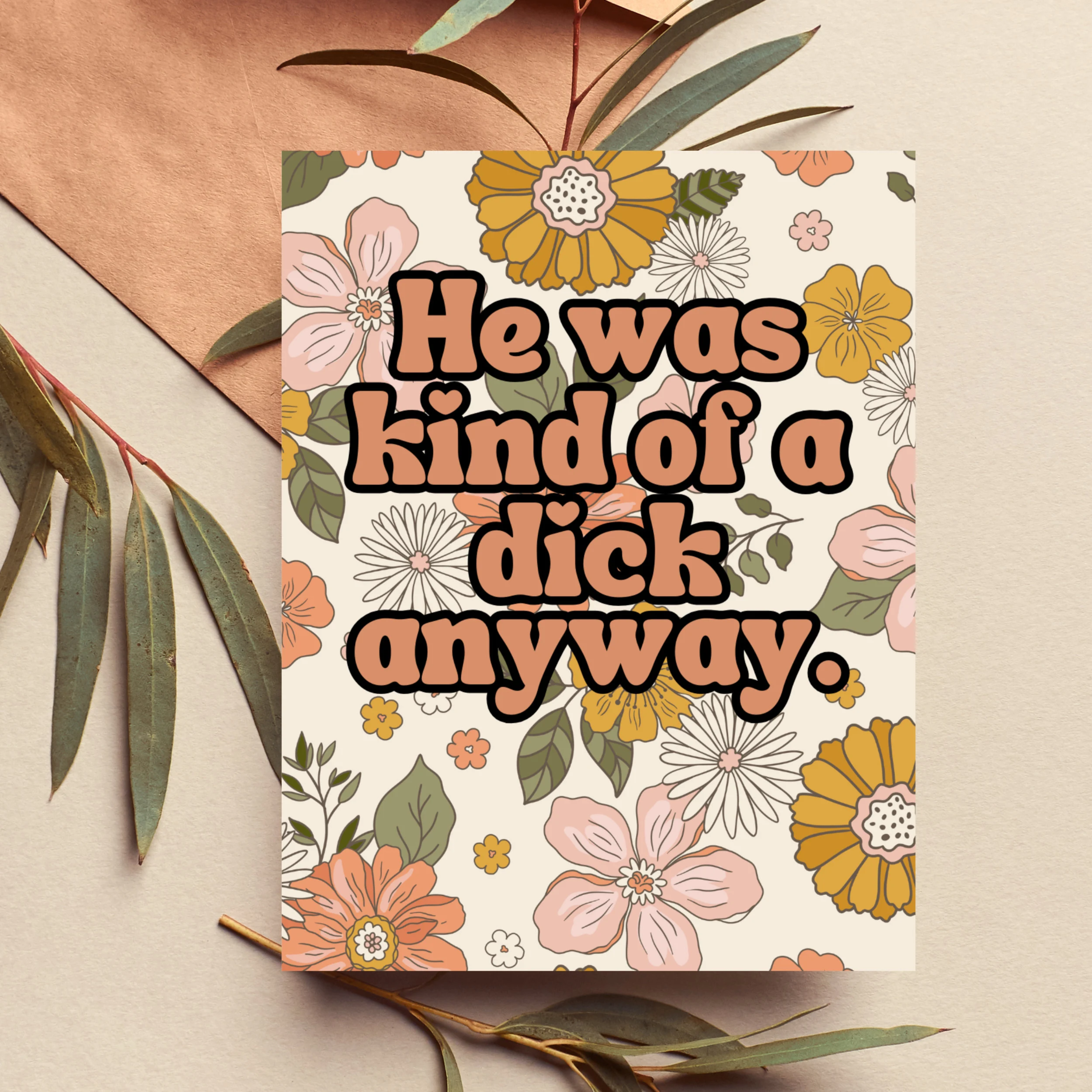 Funny Breakup or Divorce Card, Snarky Sympathy boho clothing, festival outfit, hippie style apparel | Elevated Hippie